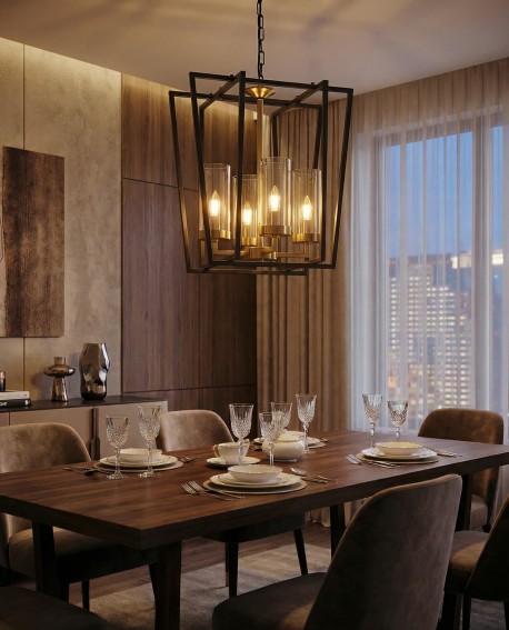 NOWOCZESNA LAMPA WISZĄCA CZARNO-ZŁOTA ARES W4