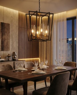 NOWOCZESNA LAMPA WISZĄCA CZARNO-ZŁOTA ARES W4