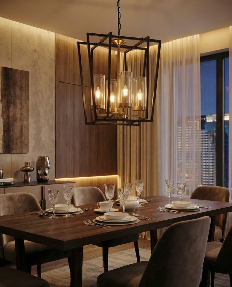 NOWOCZESNA LAMPA WISZĄCA CZARNO-ZŁOTA ARES W4