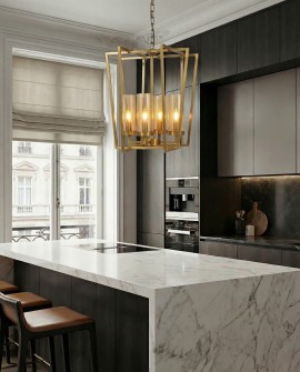 NOWOCZESNA LAMPA WISZĄCA CZARNO-ZŁOTA ARES W4