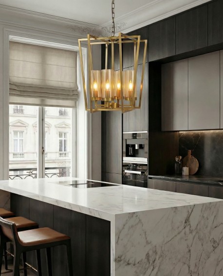 NOWOCZESNA LAMPA WISZĄCA CZARNO-ZŁOTA ARES W4