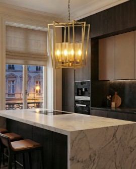 NOWOCZESNA LAMPA WISZĄCA CZARNO-ZŁOTA ARES W4