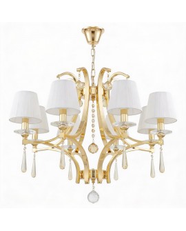 KLASYCZNY ŻYRANDOL KRYSZTAŁOWY ZŁOTY VENISIA W8