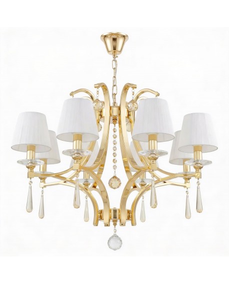 KLASYCZNY ŻYRANDOL KRYSZTAŁOWY ZŁOTY VENISIA W8