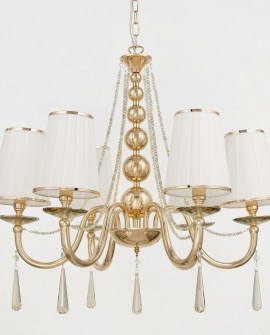 KLASYCZNY ŻYRANDOL KRYSZTAŁOWY ZŁOTY FABIONE W6