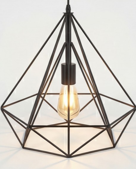 LAMPA WISZĄCA SKANDYNAWSKA CZARNA FORTI