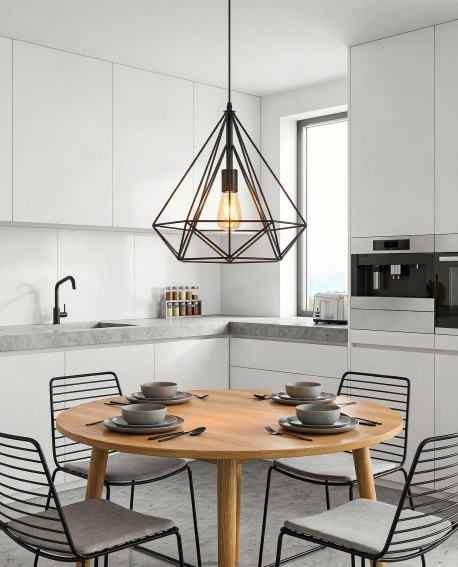 LAMPA WISZĄCA SKANDYNAWSKA CZARNA FORTI