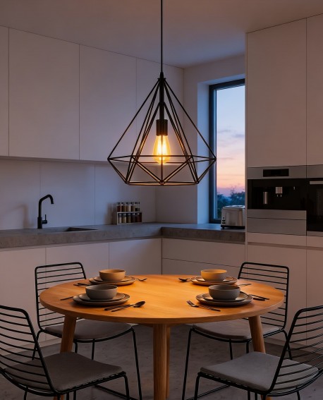 LAMPA WISZĄCA SKANDYNAWSKA CZARNA FORTI