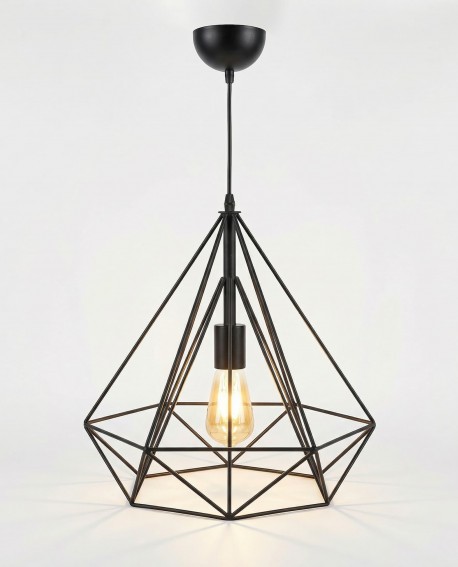 LAMPA WISZĄCA SKANDYNAWSKA CZARNA FORTI