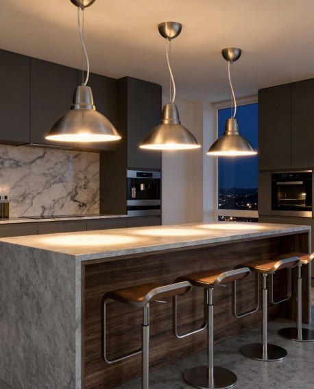 NOWOCZESNA LAMPA WISZĄCA SREBRNA DORS