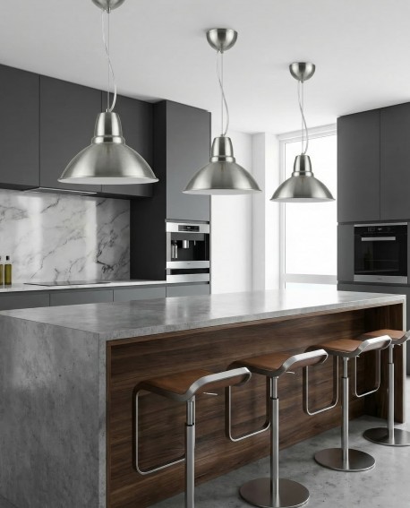 NOWOCZESNA LAMPA WISZĄCA SREBRNA DORS