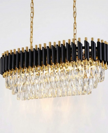 KLASYCZNY ŻYRANDOL KRYSZTAŁOWY CZARNO-ZŁOTY MAZINI PRO