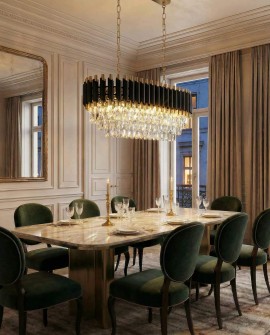 KLASYCZNY ŻYRANDOL KRYSZTAŁOWY CZARNO-ZŁOTY MAZINI PRO