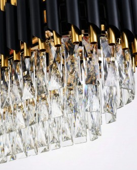 KLASYCZNY ŻYRANDOL KRYSZTAŁOWY CZARNO-ZŁOTY MAZINI PRO