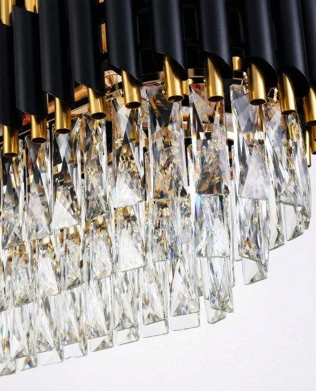 KLASYCZNY ŻYRANDOL KRYSZTAŁOWY CZARNO-ZŁOTY MAZINI PRO