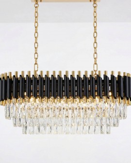 KLASYCZNY ŻYRANDOL KRYSZTAŁOWY CZARNO-ZŁOTY MAZINI PRO