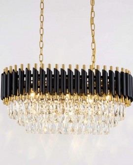 KLASYCZNY ŻYRANDOL KRYSZTAŁOWY CZARNO-ZŁOTY MAZINI PRO