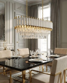 KLASYCZNY ŻYRANDOL KRYSZTAŁOWY BIAŁO-ZŁOTY MAZINI PRO