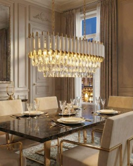 KLASYCZNY ŻYRANDOL KRYSZTAŁOWY BIAŁO-ZŁOTY MAZINI PRO