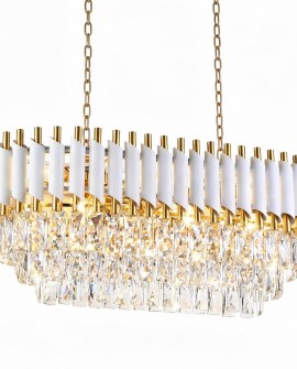 KLASYCZNY ŻYRANDOL KRYSZTAŁOWY BIAŁO-ZŁOTY MAZINI PRO
