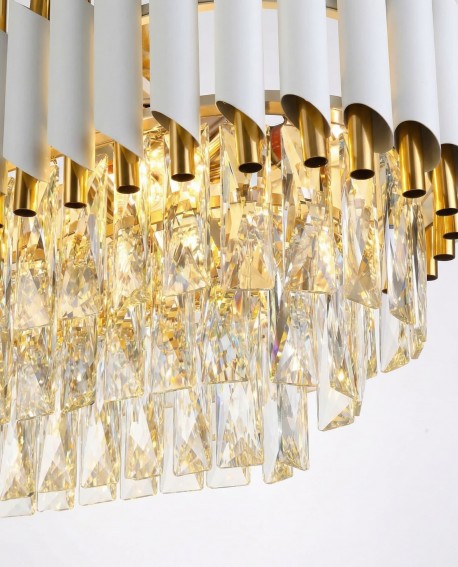 KLASYCZNY ŻYRANDOL KRYSZTAŁOWY BIAŁO-ZŁOTY MAZINI PRO