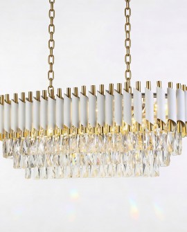 KLASYCZNY ŻYRANDOL KRYSZTAŁOWY BIAŁO-ZŁOTY MAZINI PRO
