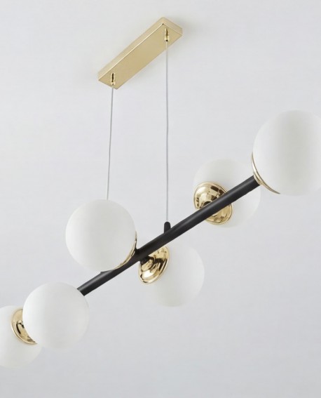 NOWOCZESNA LAMPA WISZĄCA CZARNO-ZŁOTA FINO W6