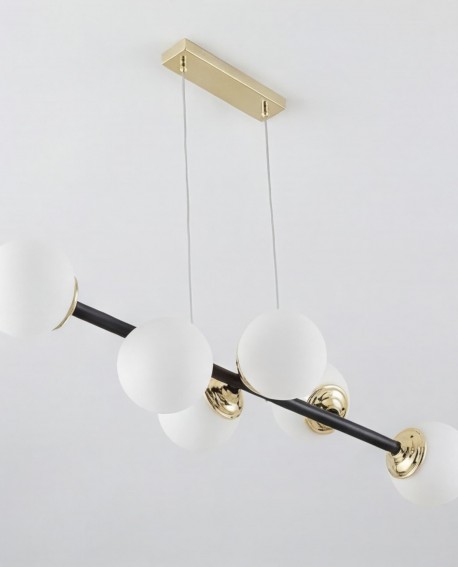 NOWOCZESNA LAMPA WISZĄCA CZARNO-ZŁOTA FINO W6
