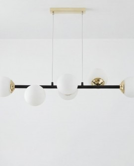 NOWOCZESNA LAMPA WISZĄCA CZARNO-ZŁOTA FINO W6