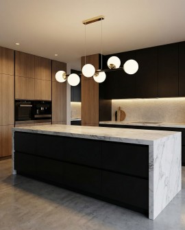 NOWOCZESNA LAMPA WISZĄCA CZARNO-ZŁOTA FINO W6