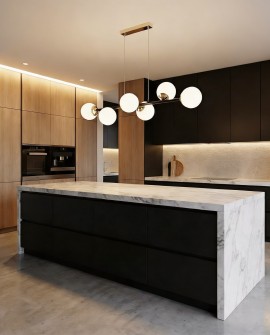 NOWOCZESNA LAMPA WISZĄCA CZARNO-ZŁOTA FINO W6