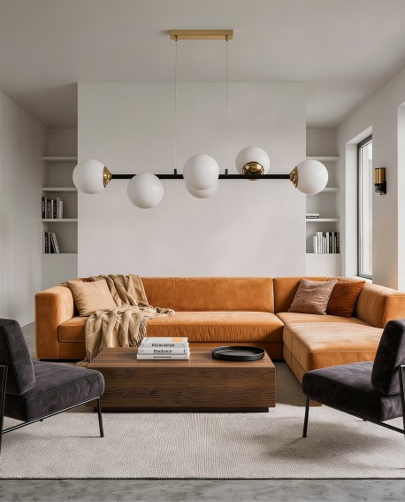 NOWOCZESNA LAMPA WISZĄCA CZARNO-ZŁOTA FINO W6