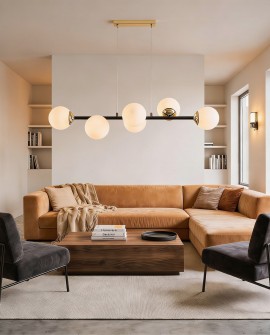 NOWOCZESNA LAMPA WISZĄCA CZARNO-ZŁOTA FINO W6