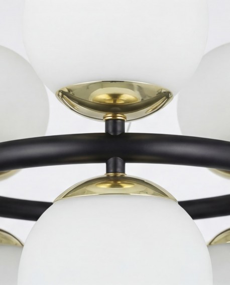 NOWOCZESNA LAMPA WISZĄCA CZARNO-ZŁOTA LEDO W9