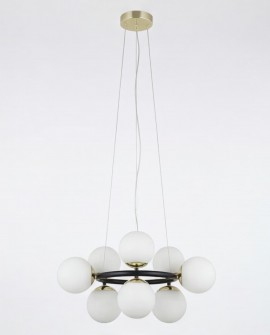 NOWOCZESNA LAMPA WISZĄCA CZARNO-ZŁOTA LEDO W9