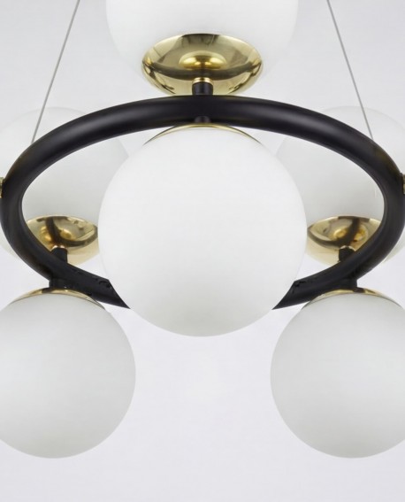 NOWOCZESNA LAMPA WISZĄCA CZARNO-ZŁOTA LEDO W9