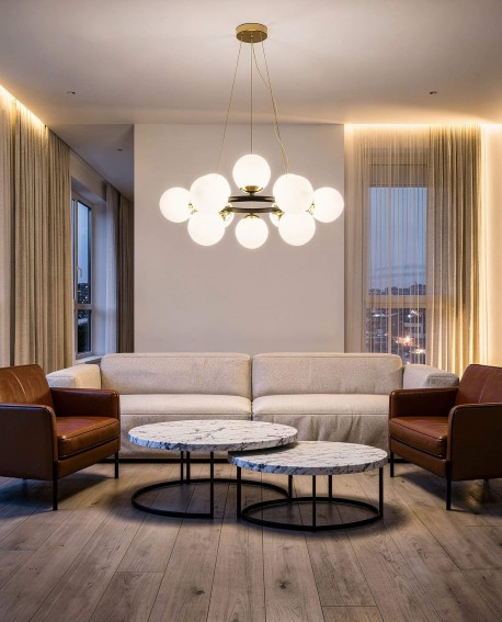 NOWOCZESNA LAMPA WISZĄCA CZARNO-ZŁOTA LEDO W12