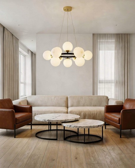 NOWOCZESNA LAMPA WISZĄCA CZARNO-ZŁOTA LEDO W12