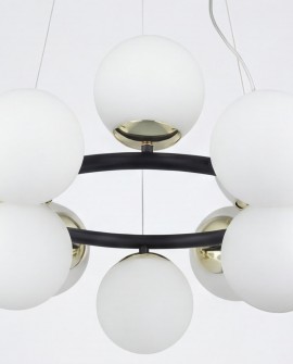 NOWOCZESNA LAMPA WISZĄCA CZARNO-ZŁOTA LEDO W12