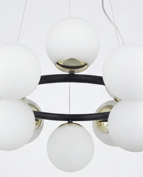 NOWOCZESNA LAMPA WISZĄCA CZARNO-ZŁOTA LEDO W12