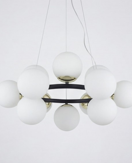 NOWOCZESNA LAMPA WISZĄCA CZARNO-ZŁOTA LEDO W12