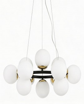 NOWOCZESNA LAMPA WISZĄCA CZARNO-ZŁOTA LEDO W12