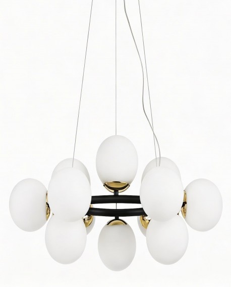 NOWOCZESNA LAMPA WISZĄCA CZARNO-ZŁOTA LEDO W12