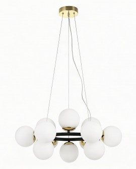 NOWOCZESNA LAMPA WISZĄCA CZARNO-ZŁOTA LEDO W12