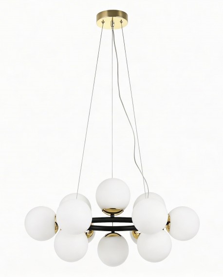 NOWOCZESNA LAMPA WISZĄCA CZARNO-ZŁOTA LEDO W12