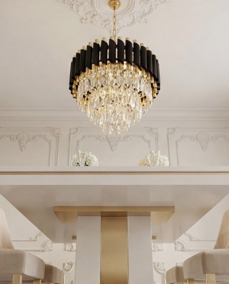 KLASYCZNY ŻYRANDOL KRYSZTAŁOWY ZŁOTY MAZINI D40