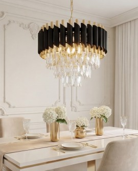 KLASYCZNY ŻYRANDOL KRYSZTAŁOWY ZŁOTY MAZINI D40