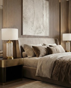 LAMPA NOCNA GLAMOUR BIAŁO-MOSIĘŻNA POSITANO