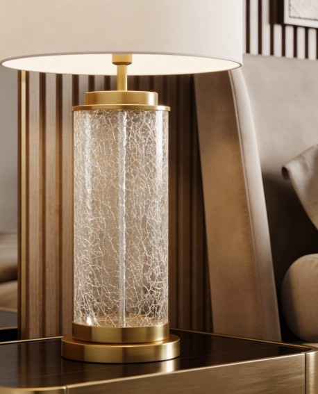 LAMPA NOCNA GLAMOUR BIAŁO-MOSIĘŻNA POSITANO