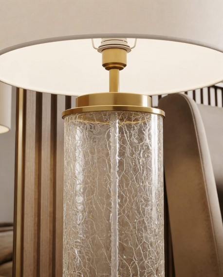 LAMPA NOCNA GLAMOUR BIAŁO-MOSIĘŻNA POSITANO